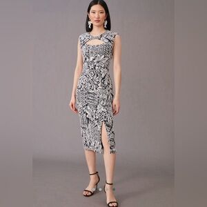 Jacquard Cut-Out Midi Dress size S